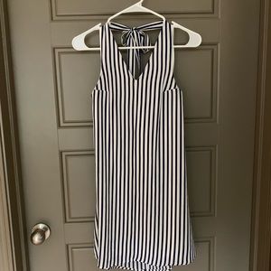 SEXY STRIPE HALTER DRESS
